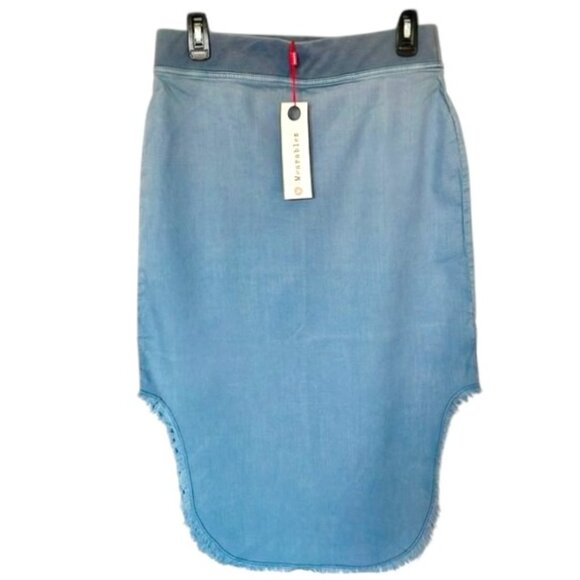 HCVI WEARABLES Harlowe High Side Midi Skirt In Blue Size S